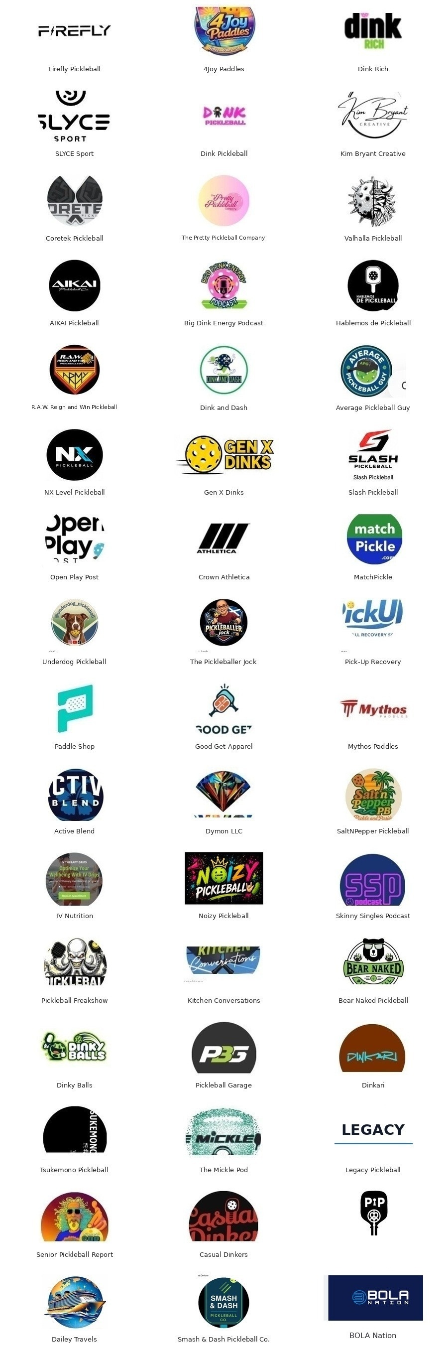Precision Multisport Alliance member and industry logo wall